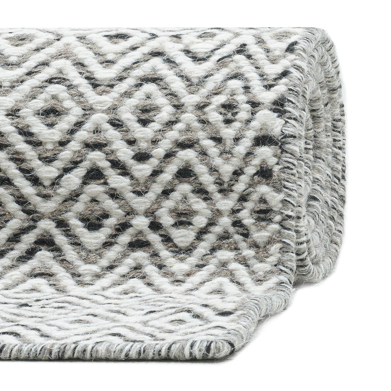 Wool rug Trondheim IV Pure wool Grey 80 x 150 cm