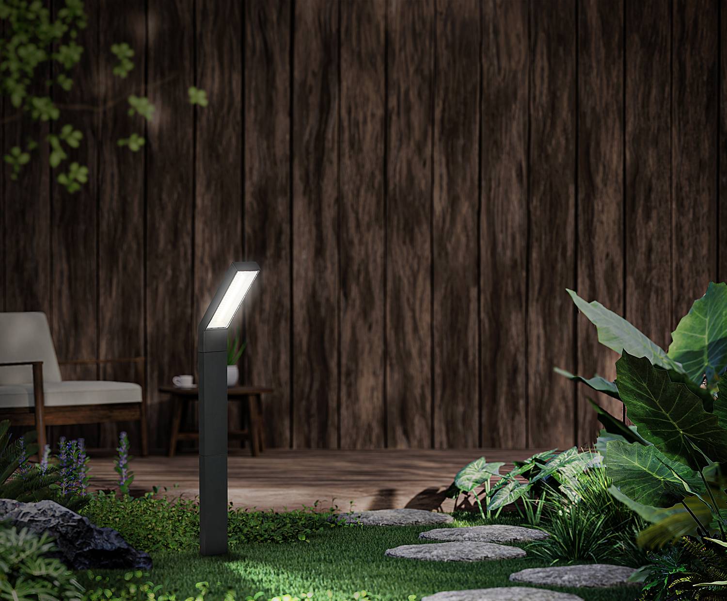 Dyna LED path light Aluminum Black