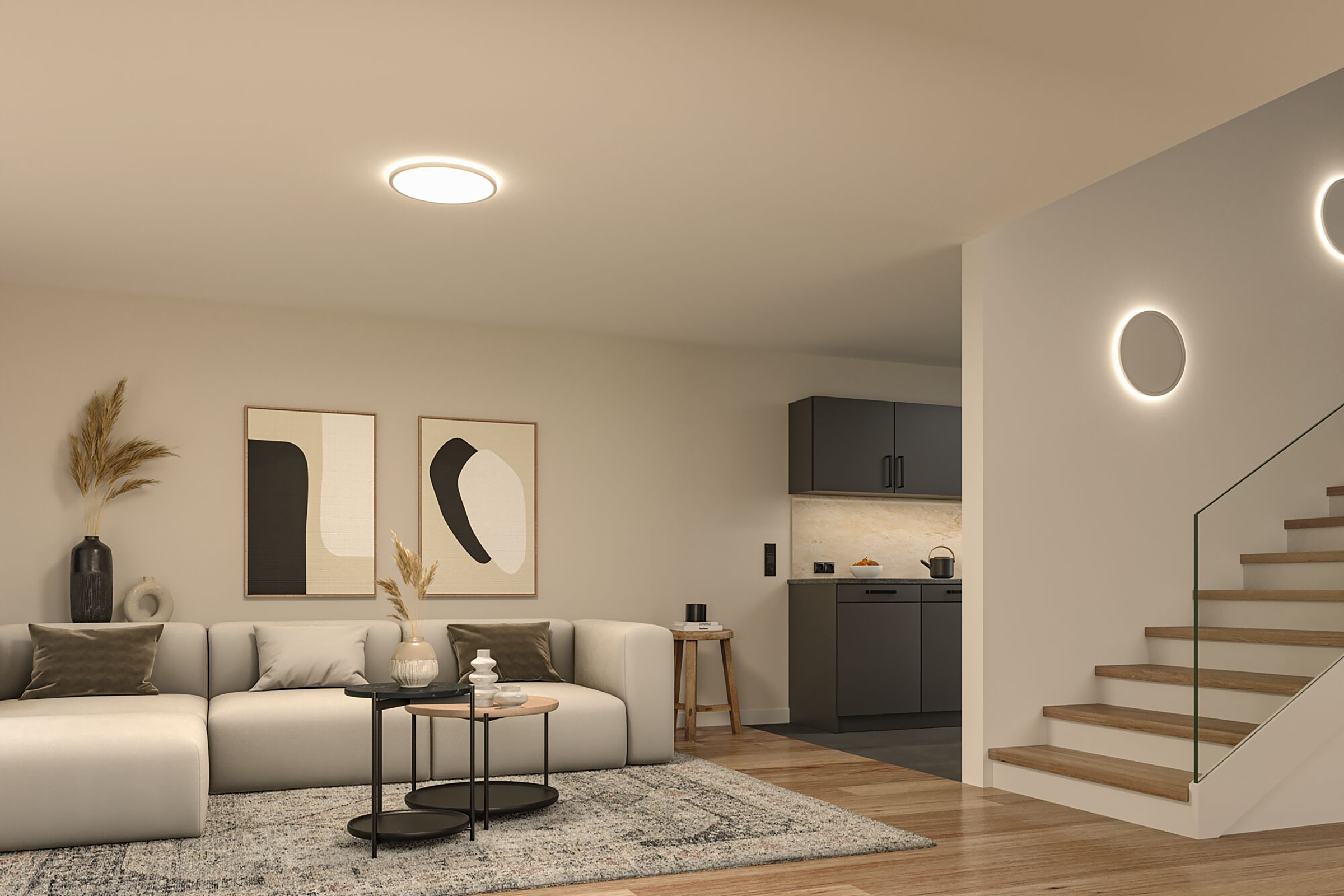 LED-Deckenleuchte Atria Shine Sep Kunststoff Warmweiß