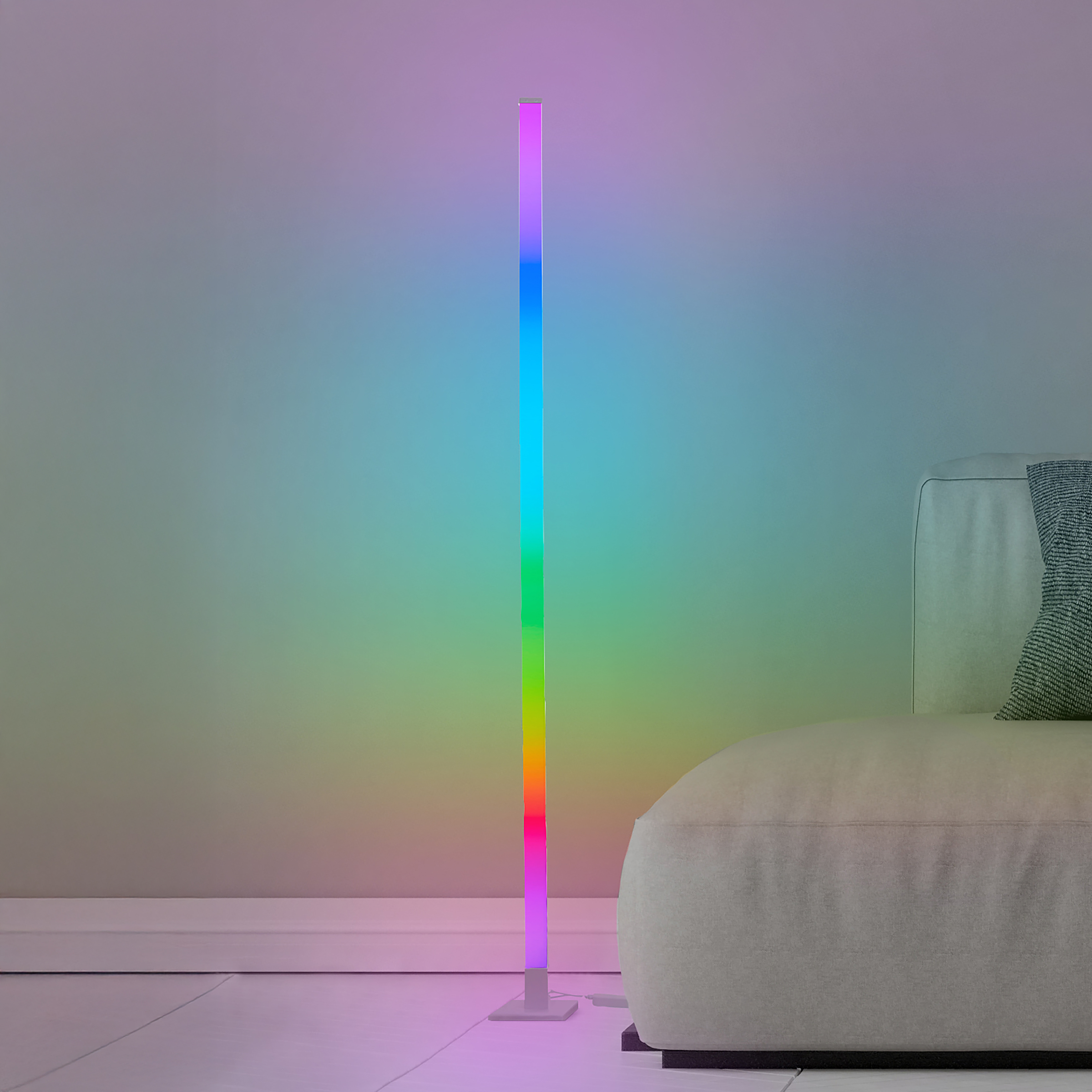 LED-Stehleuchte Neele Kunststoff 1-flammig Weiß