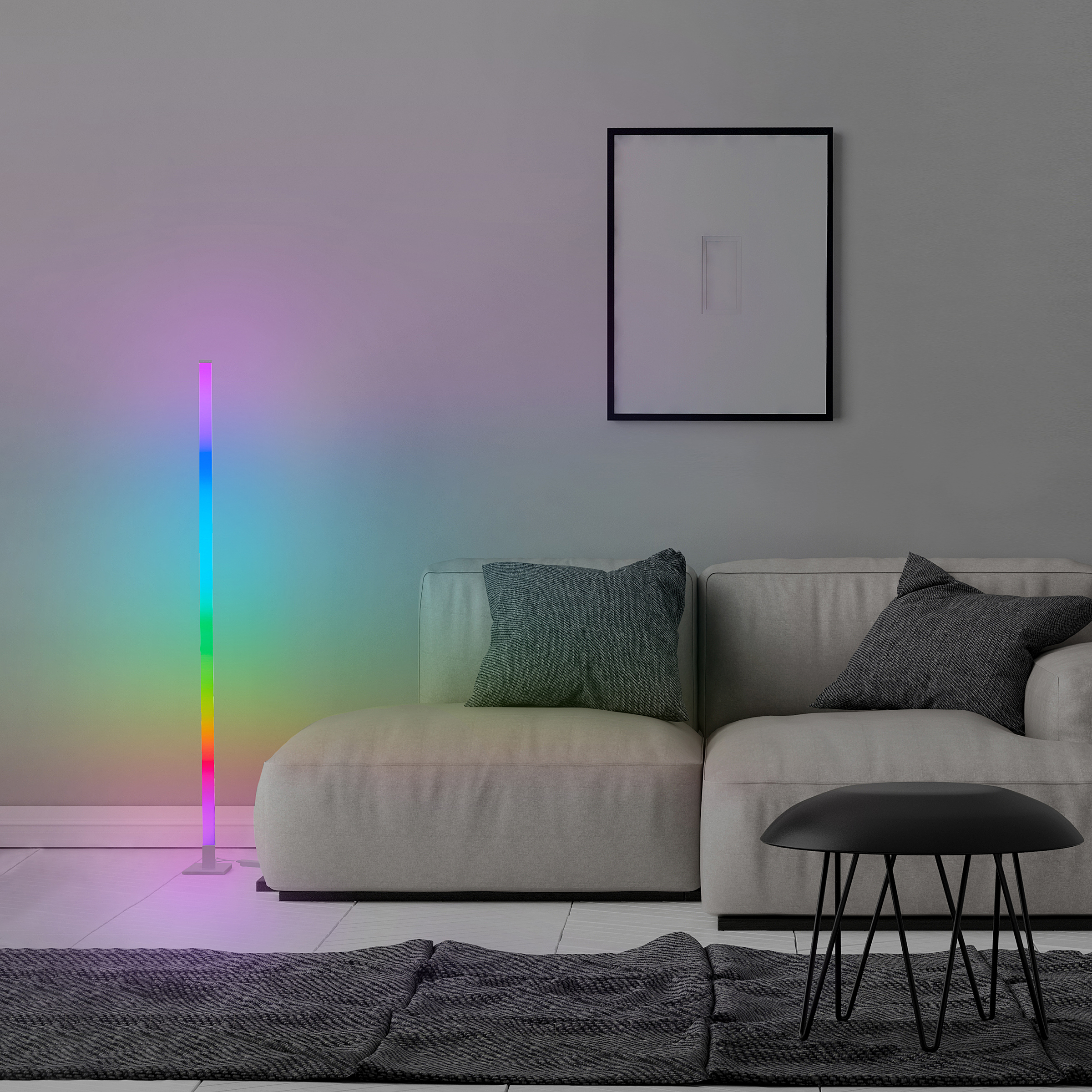 LED-Stehleuchte Neele Kunststoff 1-flammig Weiß
