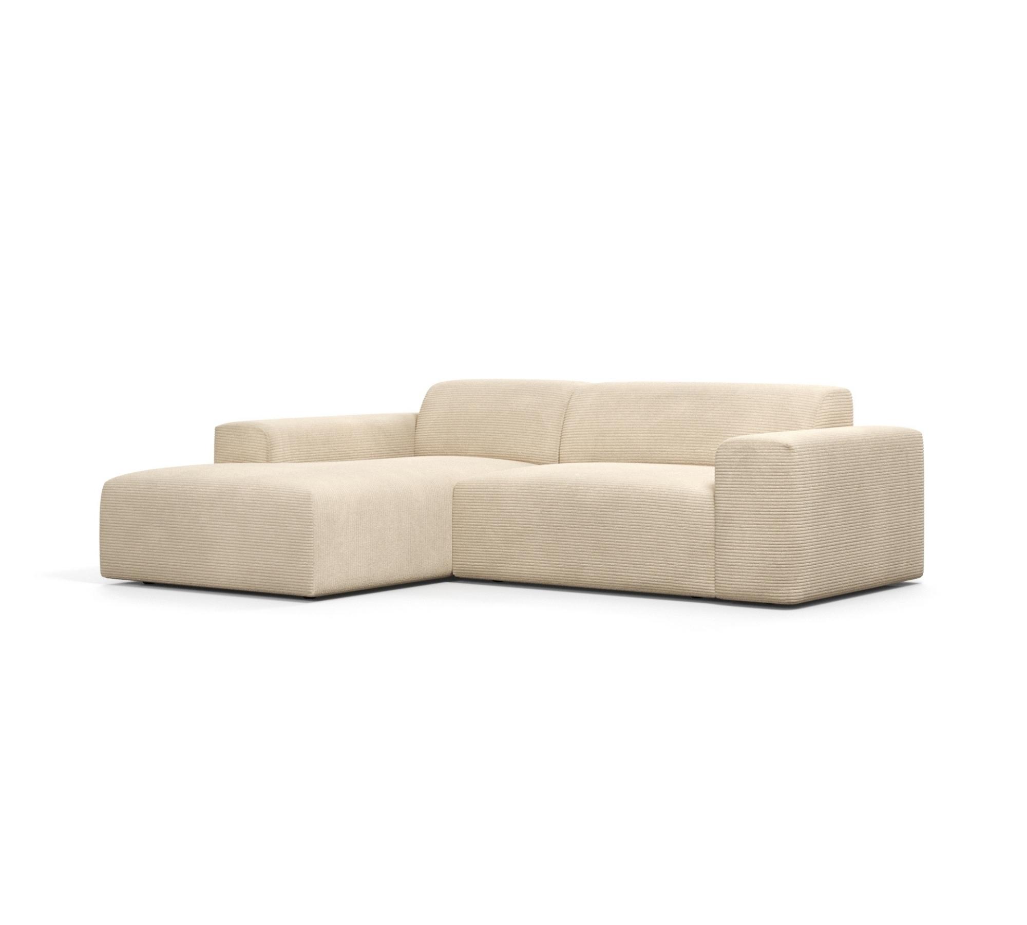 2-Sitzer Karen Récamiere Links Cord Samt Creme
