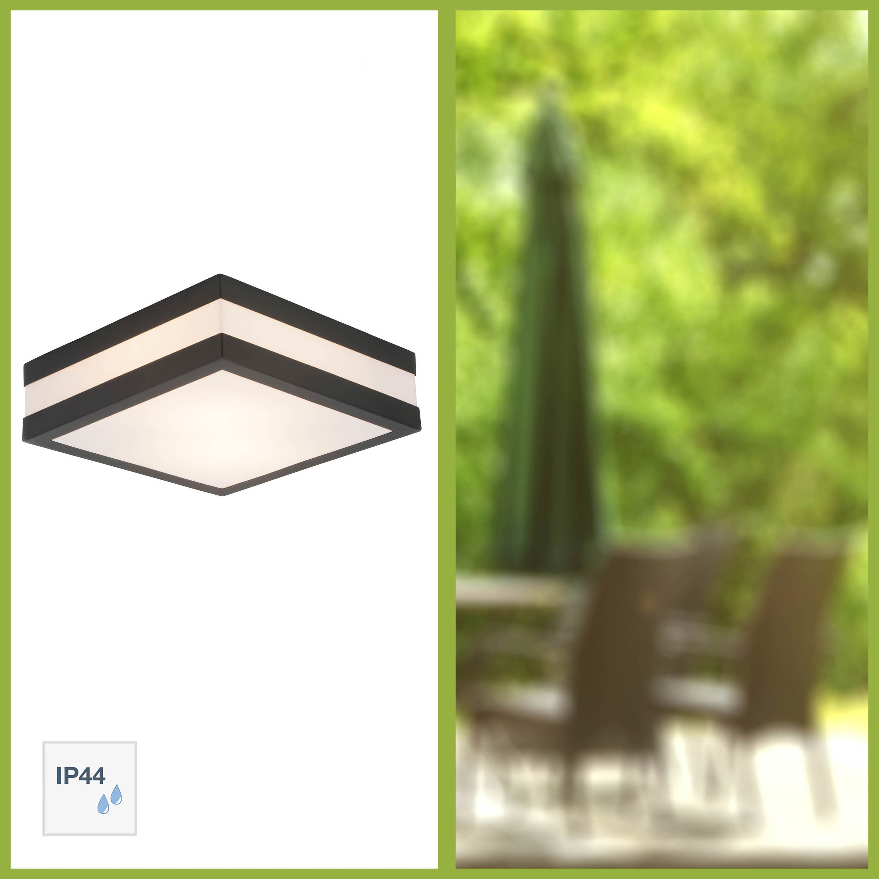 Outdoor wall/ceiling light Matteo metal grey 2-flamed