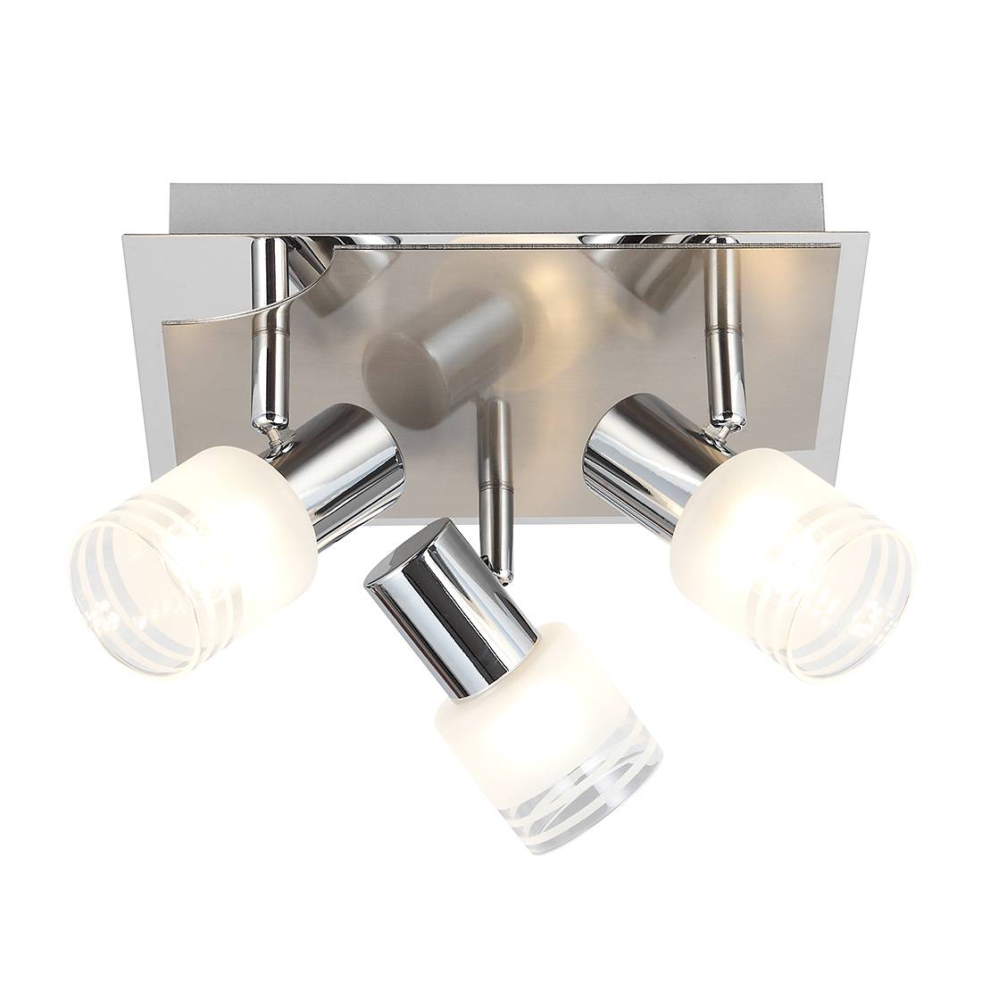 Lea Ceiling Lamp 3-Arm Metal Glass Silver