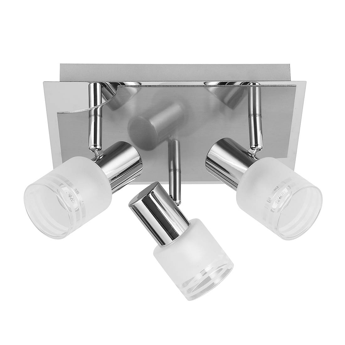 Lea Ceiling Lamp 3-Arm Metal Glass Silver