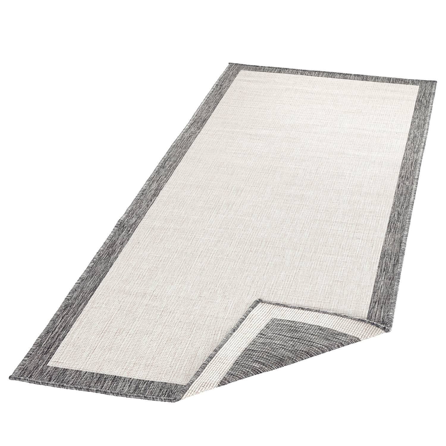 Indoor/outdoor runner Panama synthetic fiber Grey 80 x 250 cm