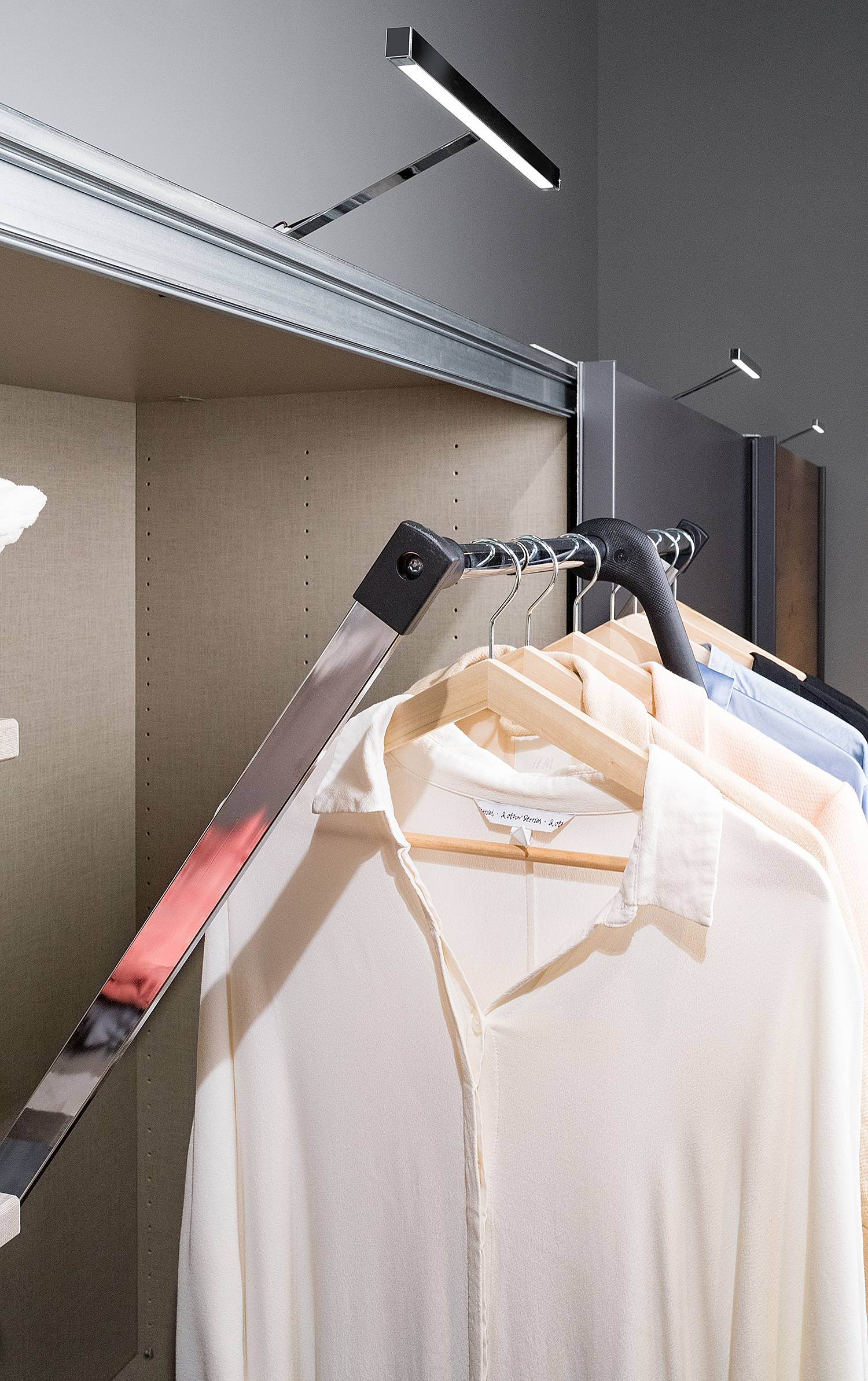 Adjustable clothes lift SKØP 90 Silver Metal Plastic