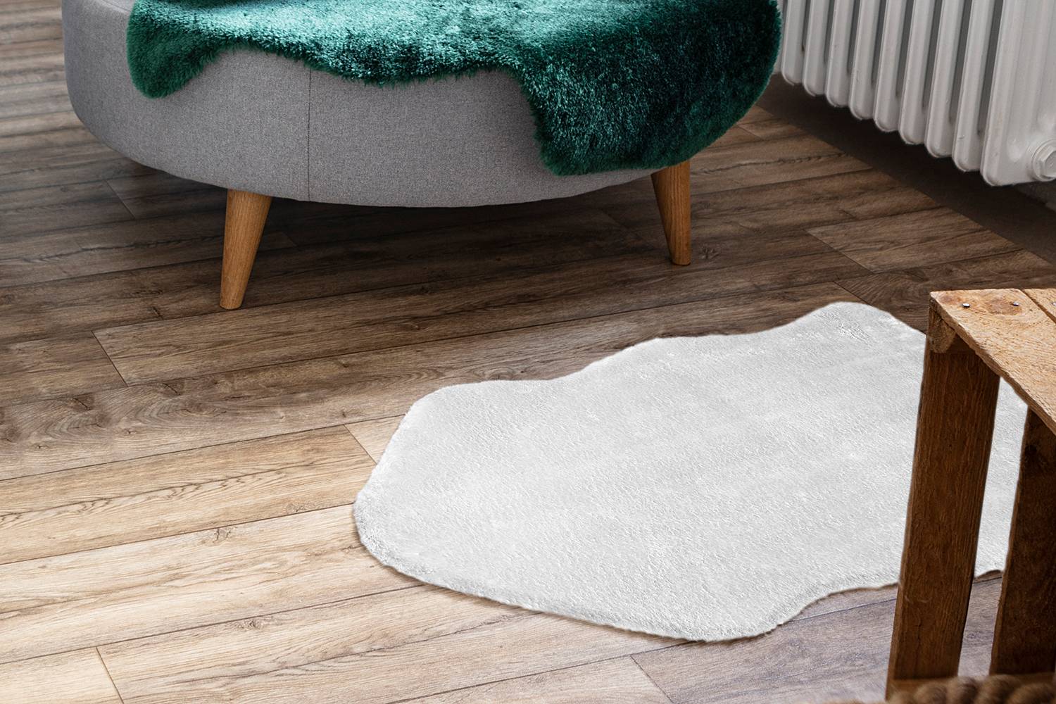 Faux fur Tukums White 55 x 80 cm