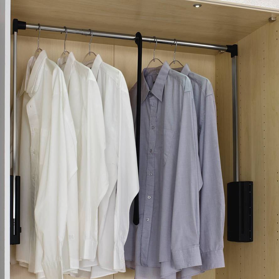 Adjustable clothes lift SKØP 90 Silver Metal Plastic