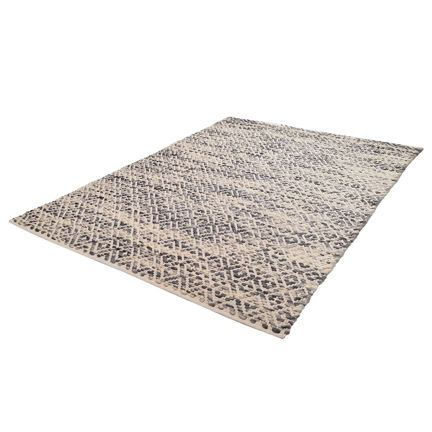 Smooth Comfort Diamond Carpet Wool Cotton Grey