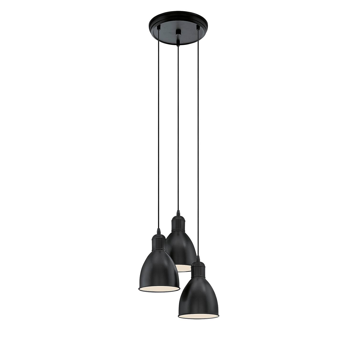 Pendant lamp Priddy II Steel Black Number of flames: 3