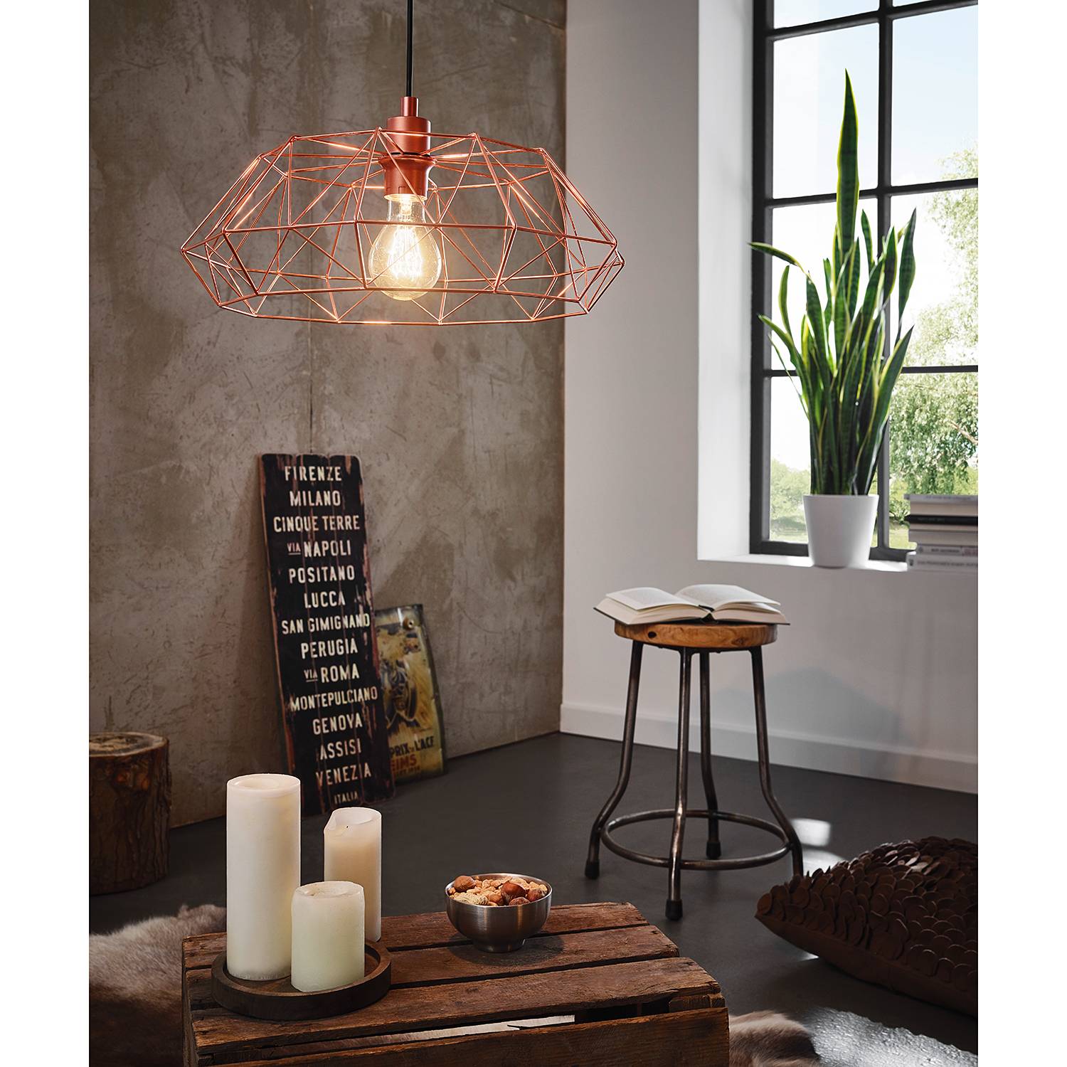 Ceiling light Carlton IV Copper