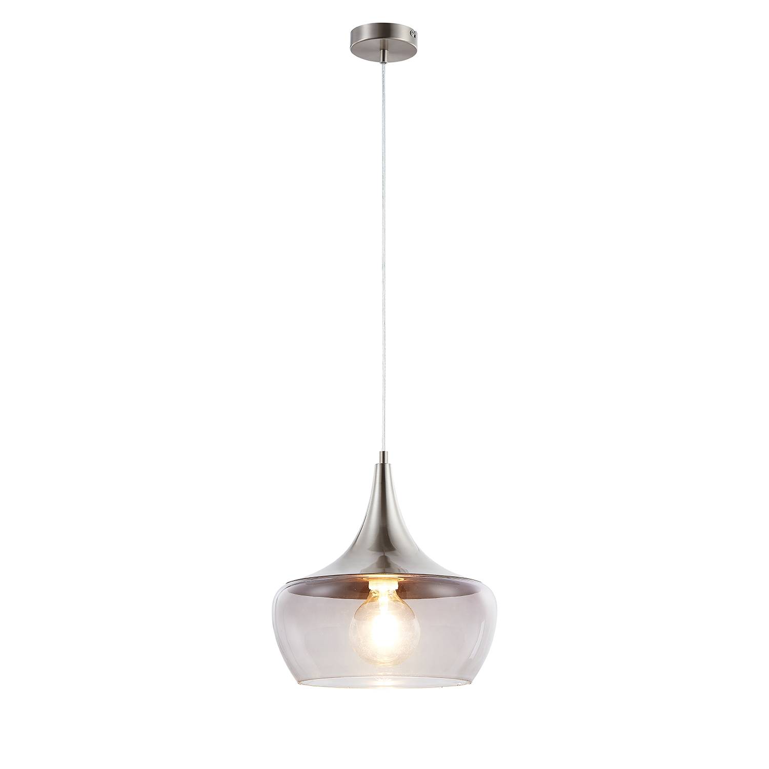 Pendant lamp Arola Glass / Iron 1-light Granite