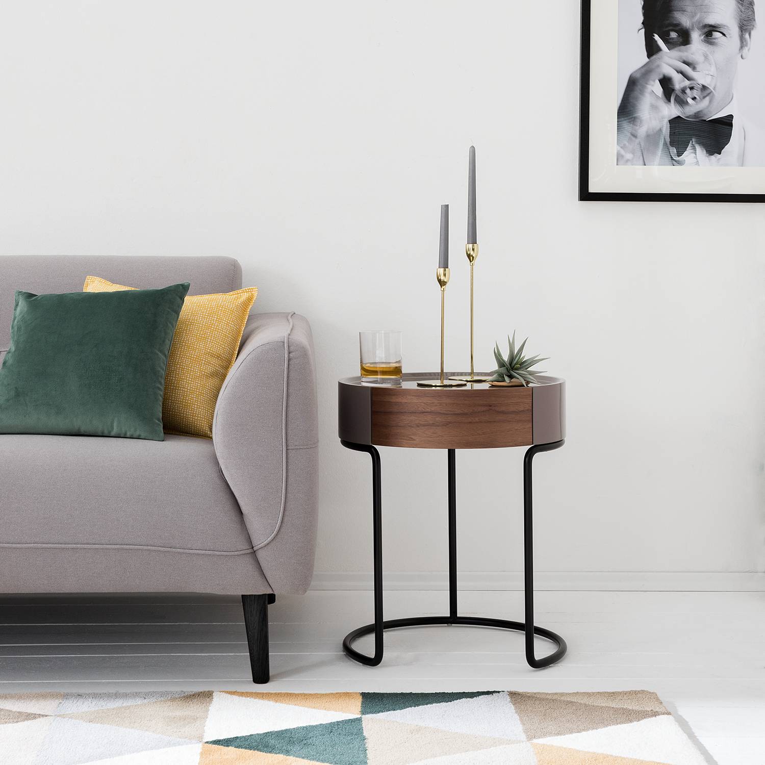 Side table Don Wood material / Metal Brown / Black