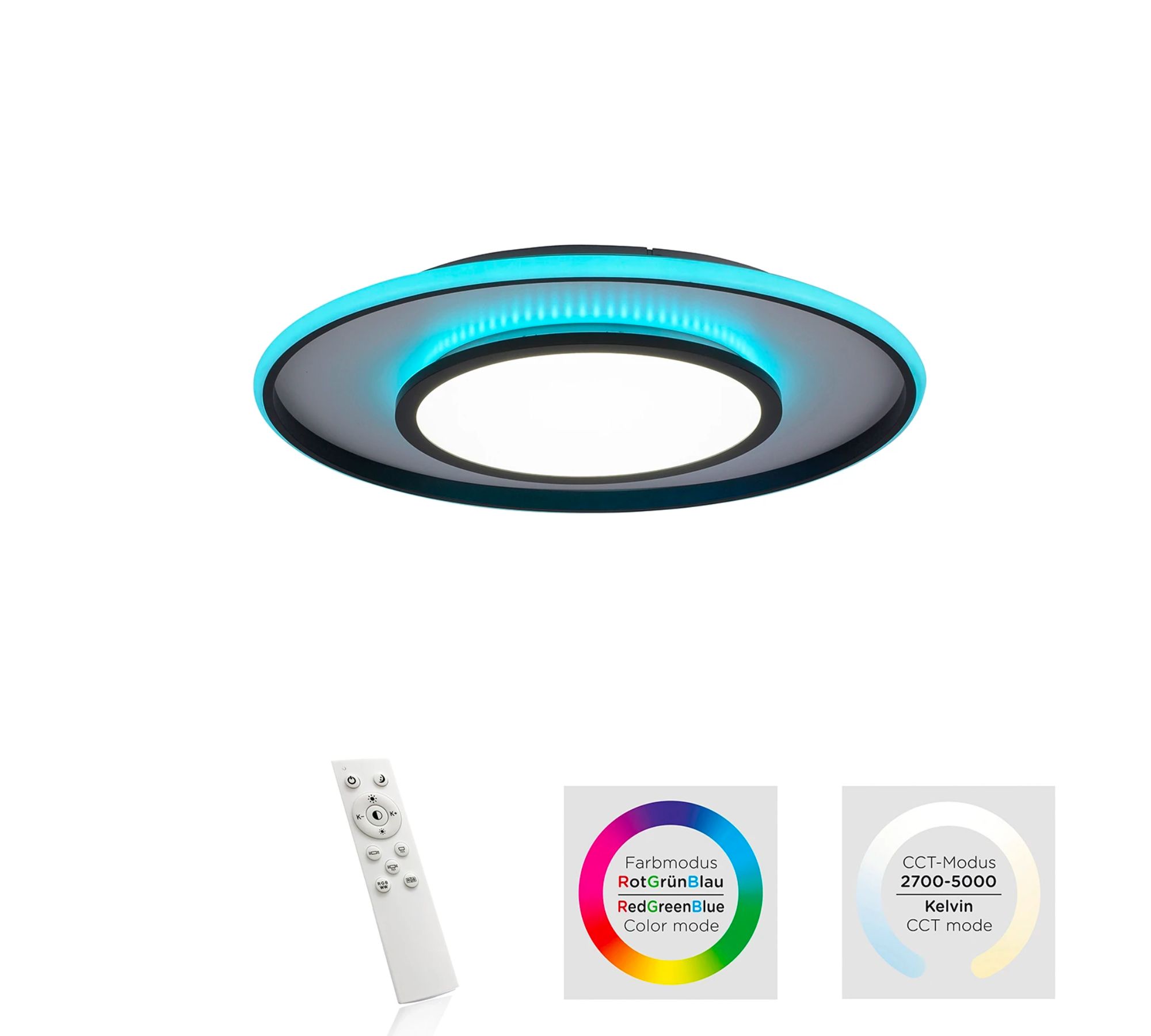 LED ceiling light 1-flame plastic metal