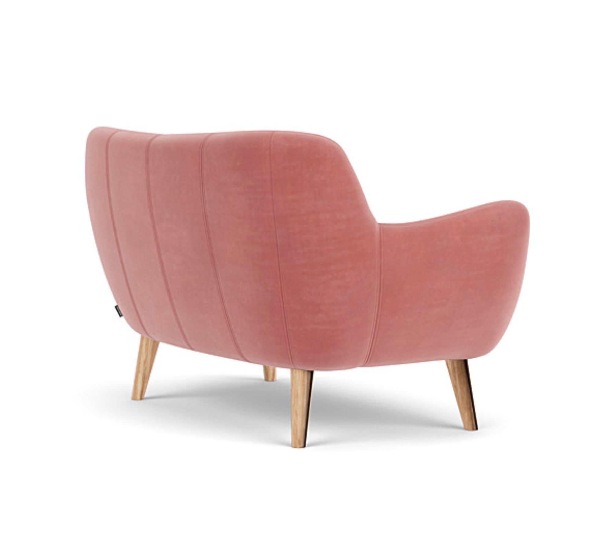 Herman Sofa 2-Sitzer Velour Lux Vintage Rosa