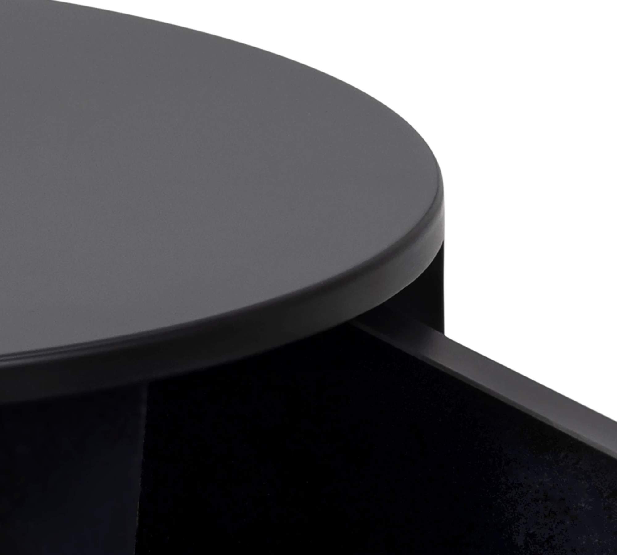 Nightstand Wood Metal Matte Black