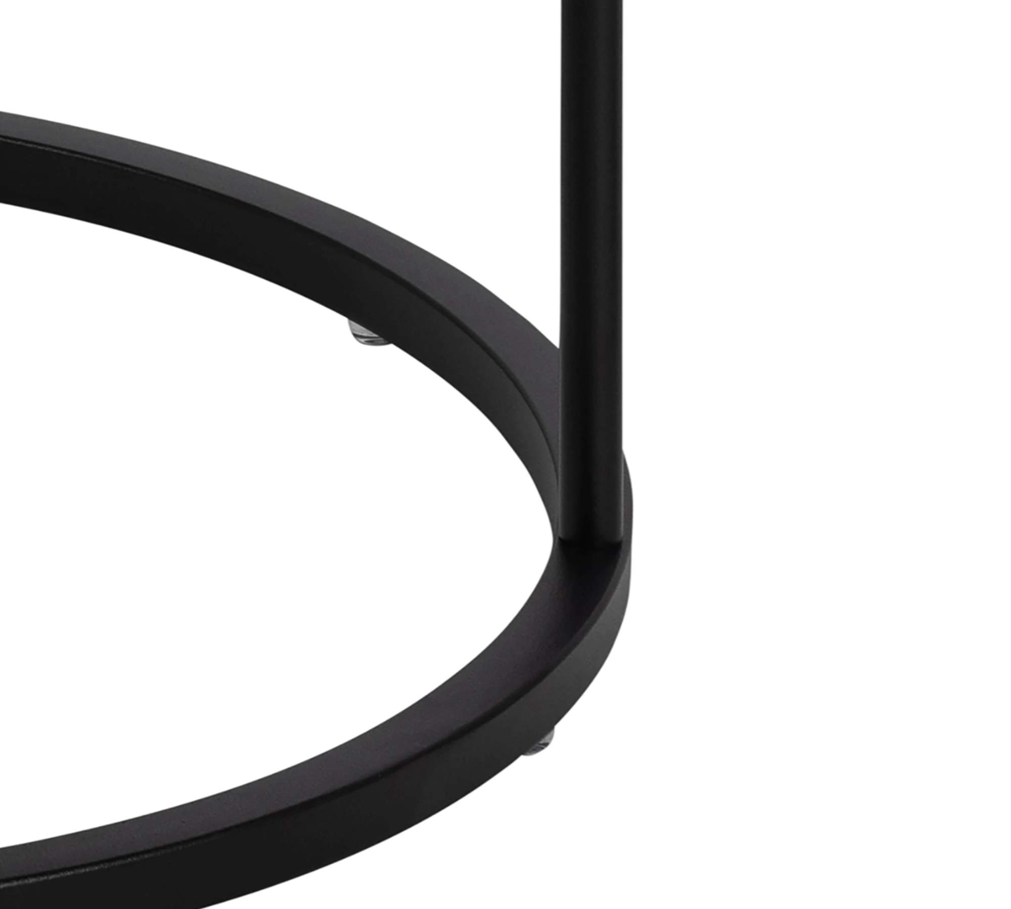 Nightstand Wood Metal Matte Black
