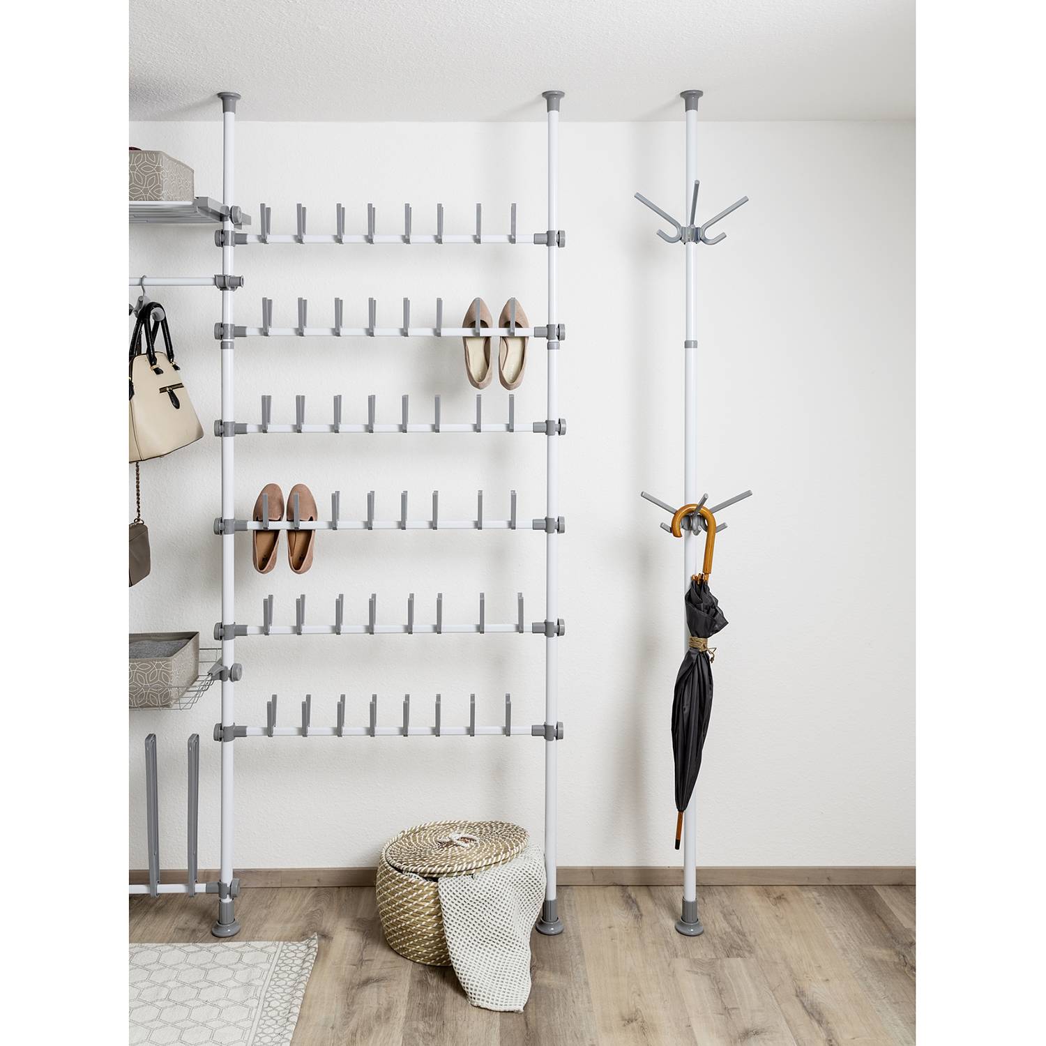 Telescopic clothes rack Hercules I Metal White 1 set