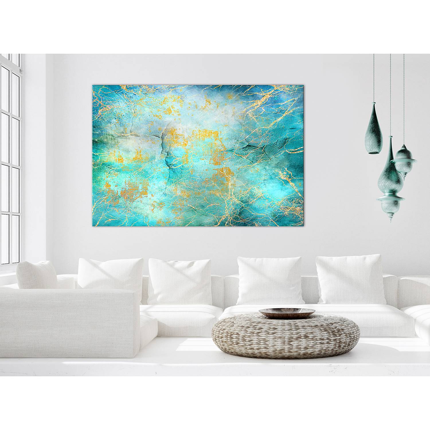 Wandbild Emerald Ocean Leinwand Grün 120 x 80 cm