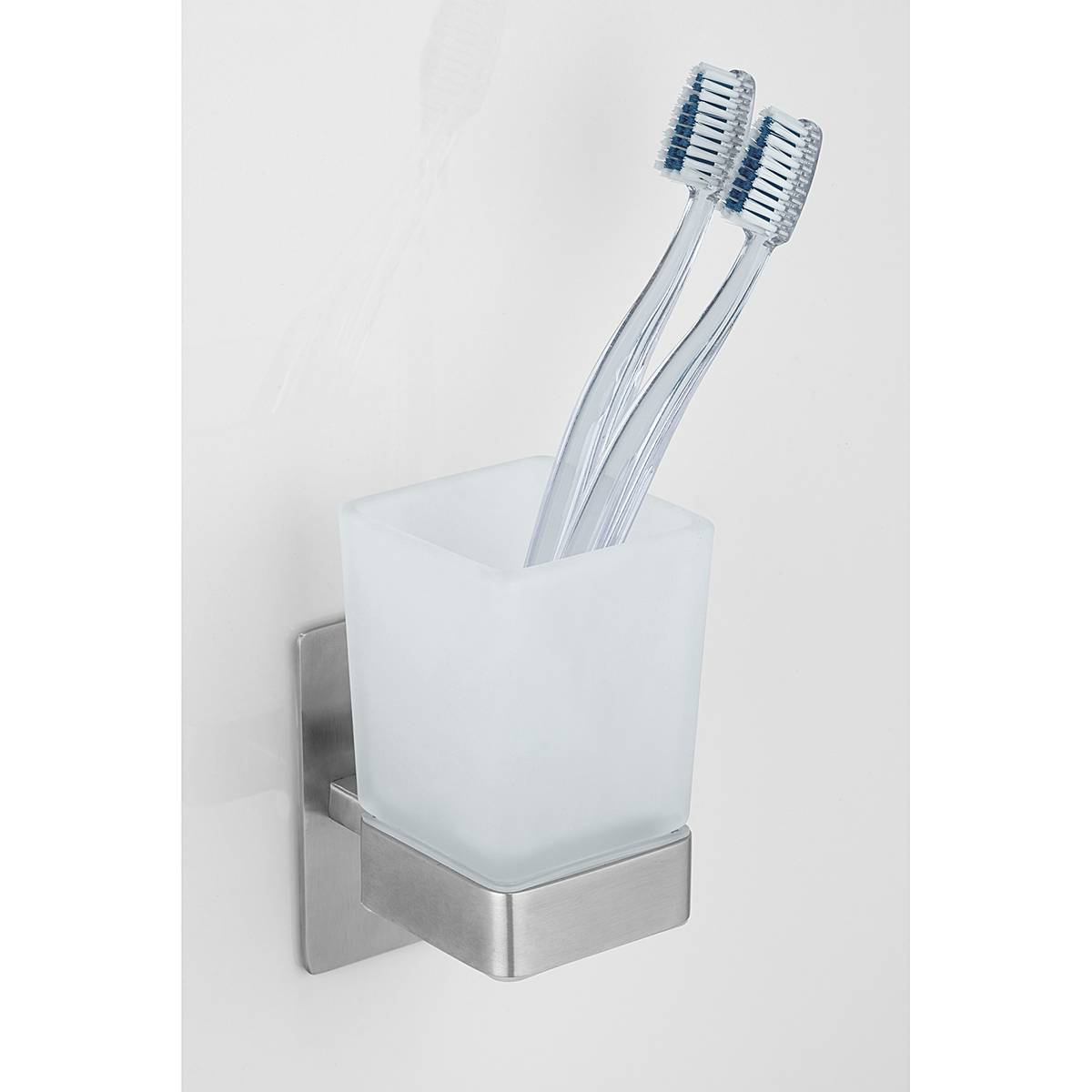 Toothbrush holder Genova Stainless steel Glass Matte Silver