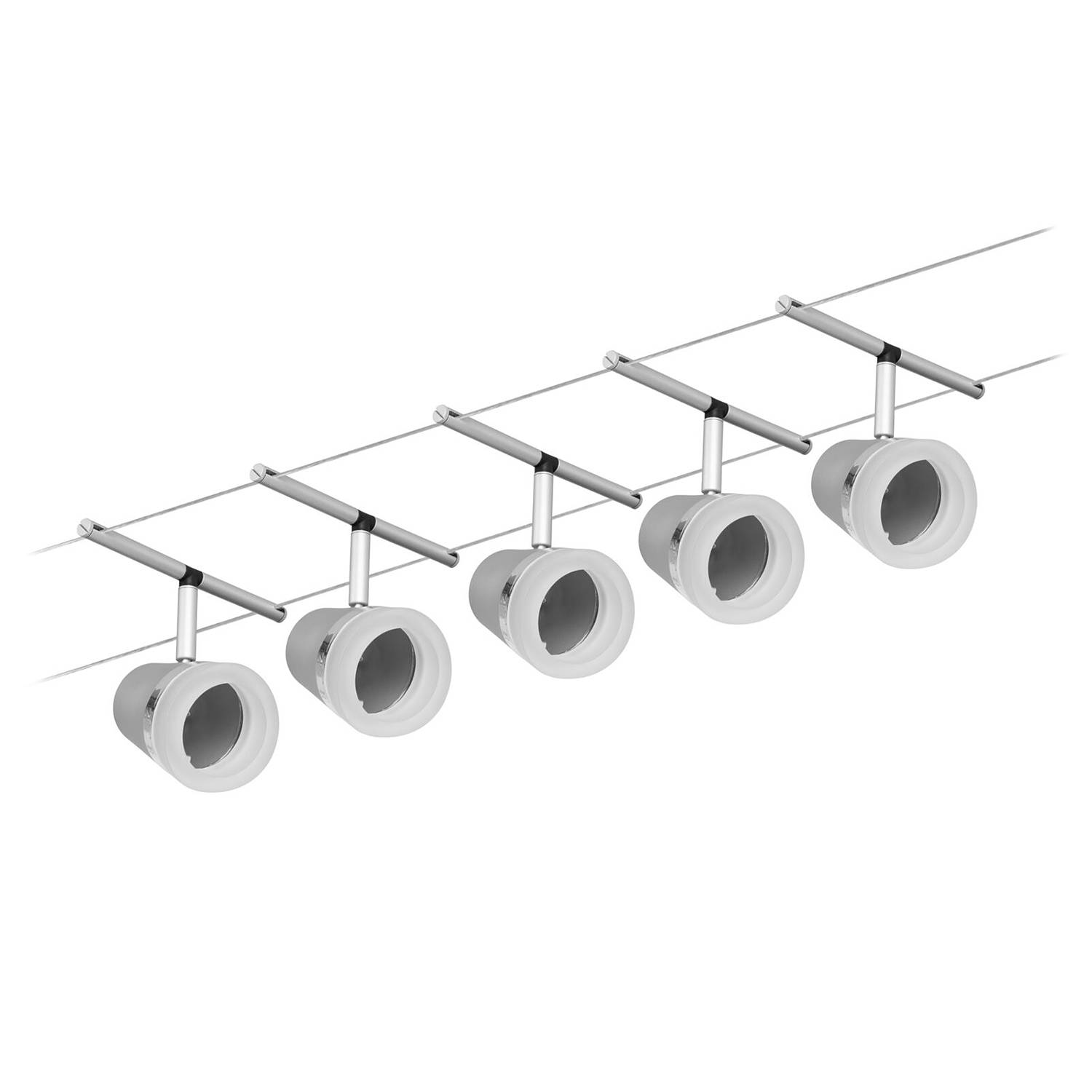 5-flame LED ceiling light Cone I Aluminum