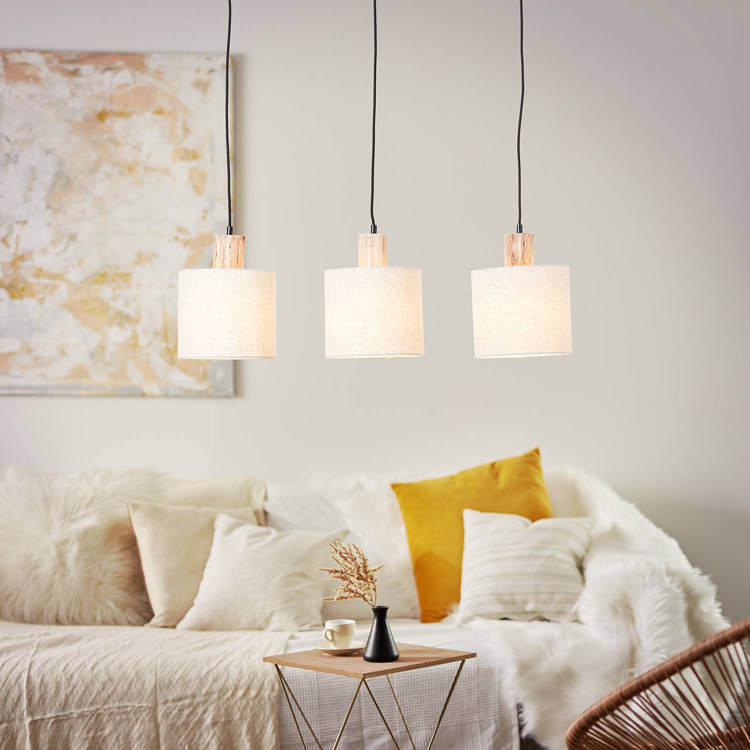 Pendant lamp Pia
Mixed fabric
Iron