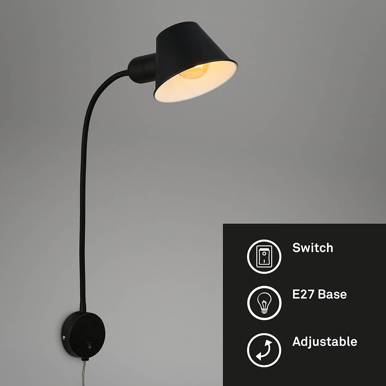 Wall lamp Brello I Iron Black