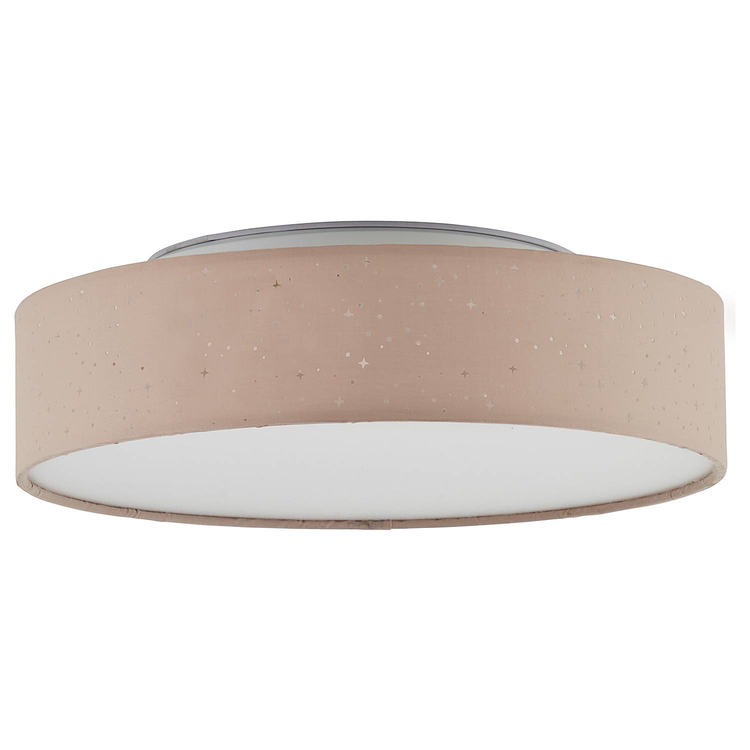 LED-Deckenleuchte Baska Mischgewebe Eisen Braun