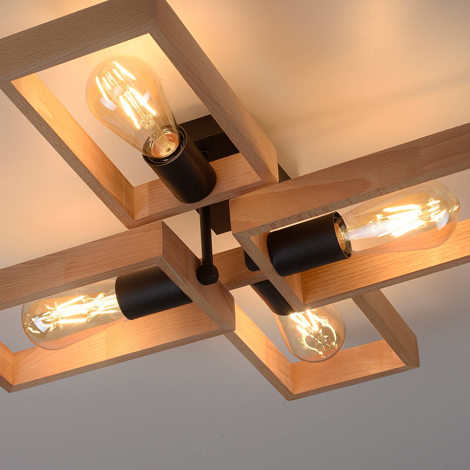 Ceiling Lamp Franky Iron Solid Acacia