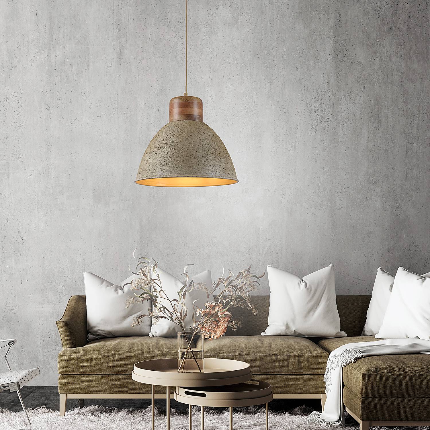 1-Flame Pendant Lamp Samia Iron