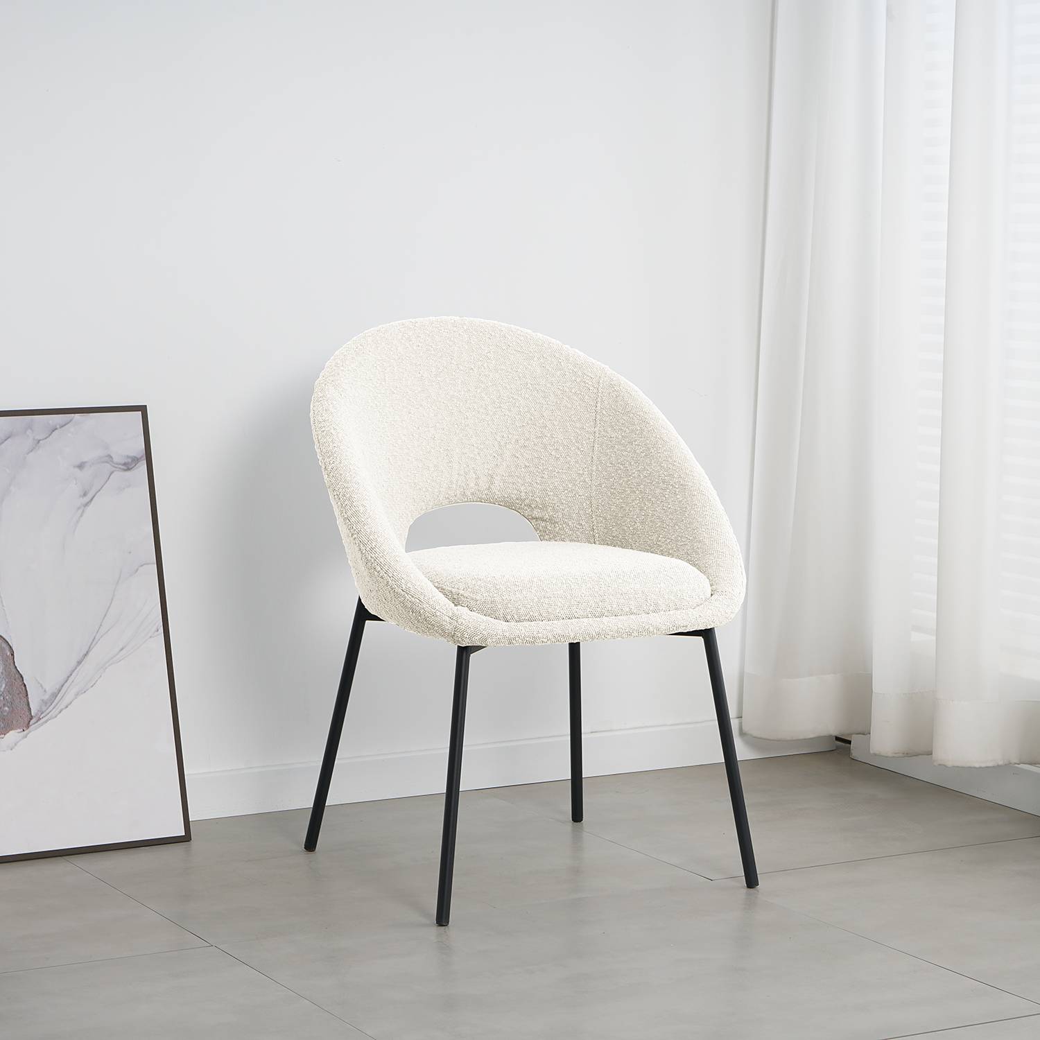 Upholstered chair Kelibia White