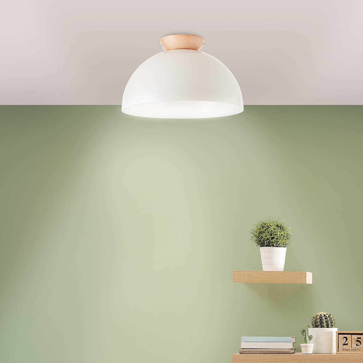 Ceiling light Nalam iron oak