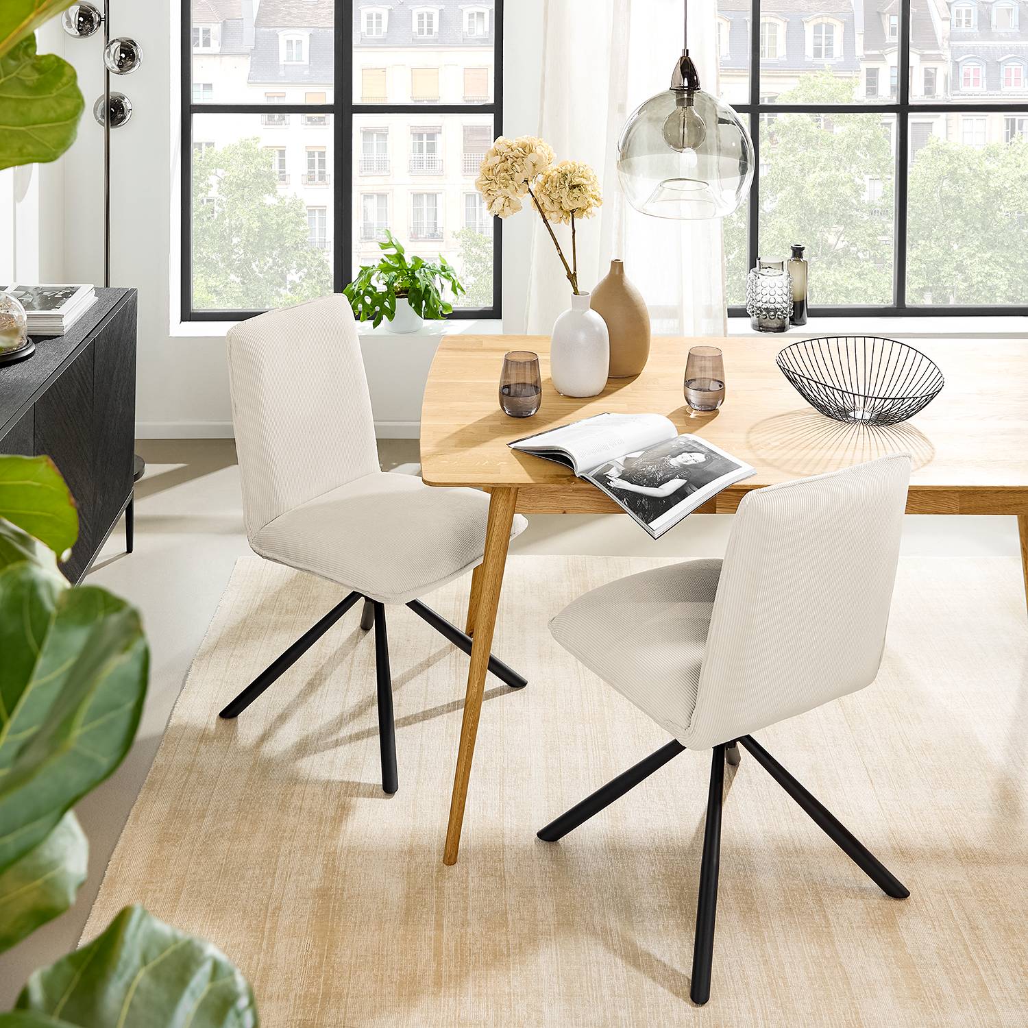 2x Dining chair Twatasha Cream