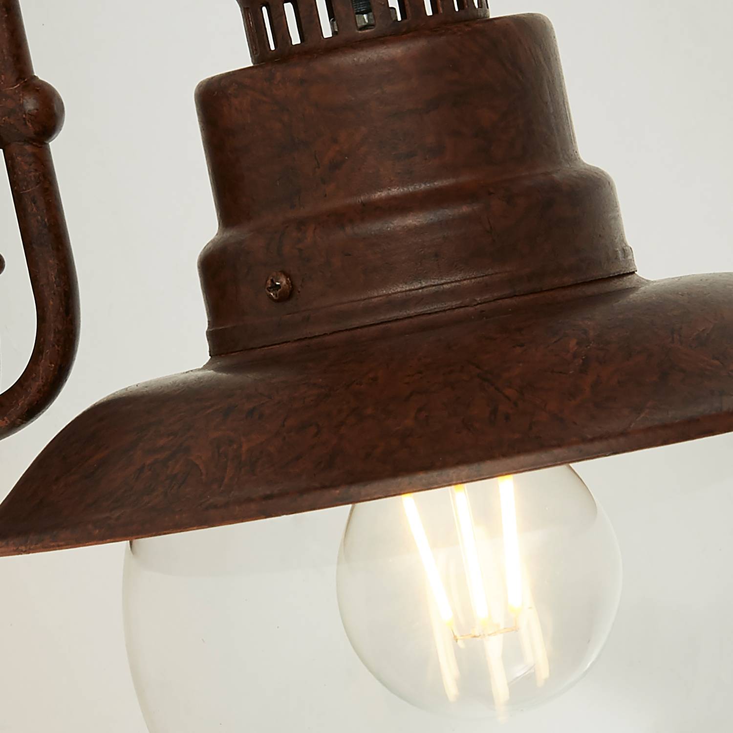Station Wall lamp Clear glass Steel Brown