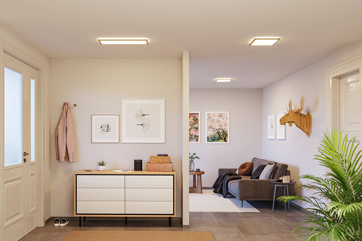 Atria Shine LED ceiling light plastic 1-flame