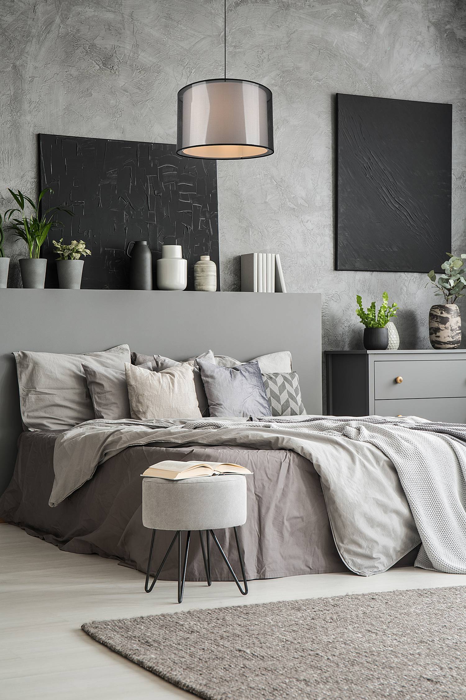 Pendant lamp Burton fabric steel