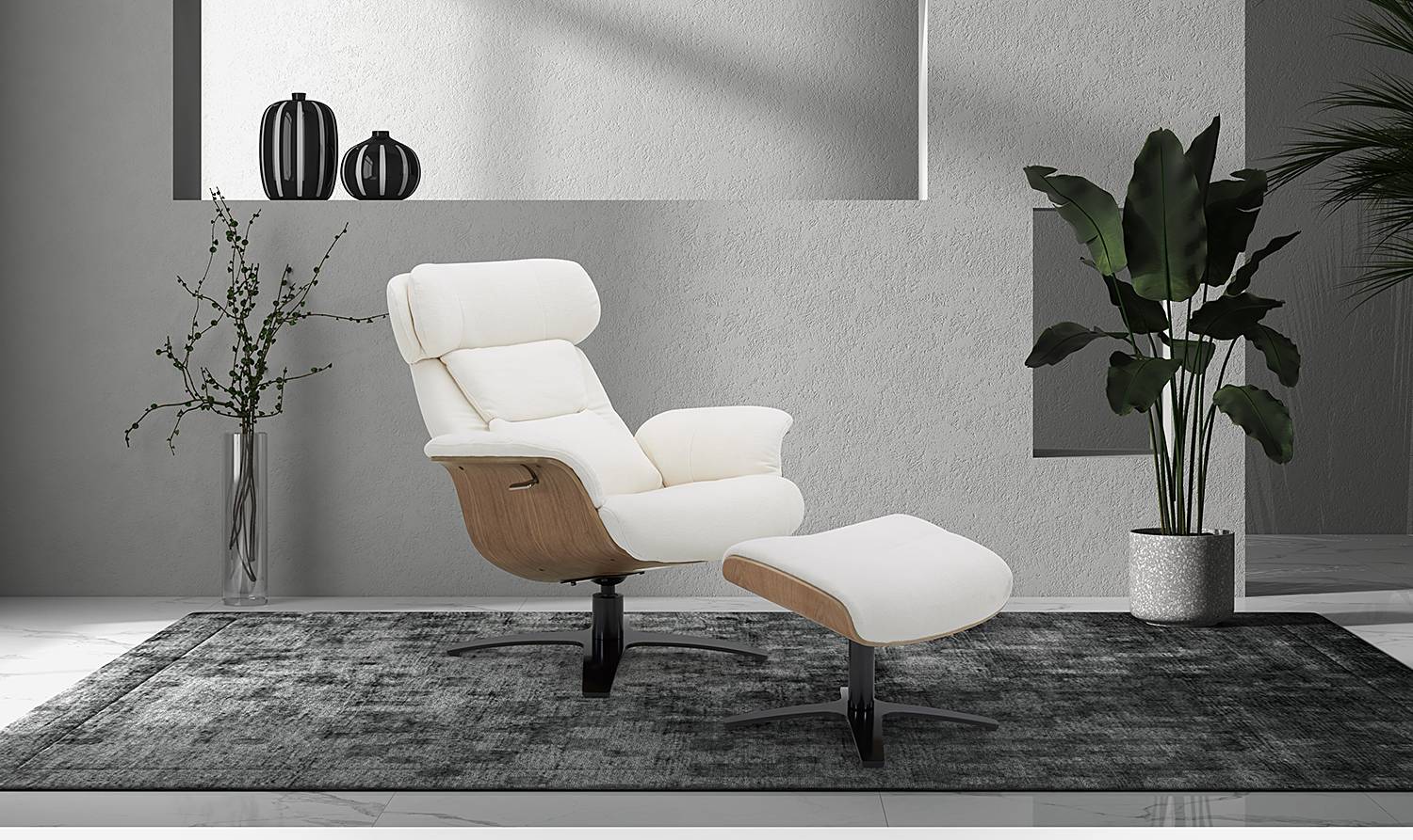 Upholstered stool Boulin's Cream