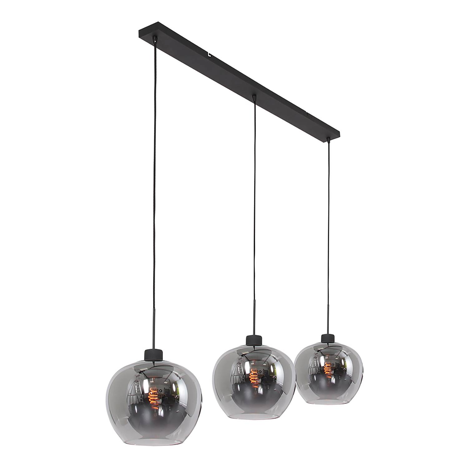 Lotus Pendant Lamp Aluminum Black 3-bulb