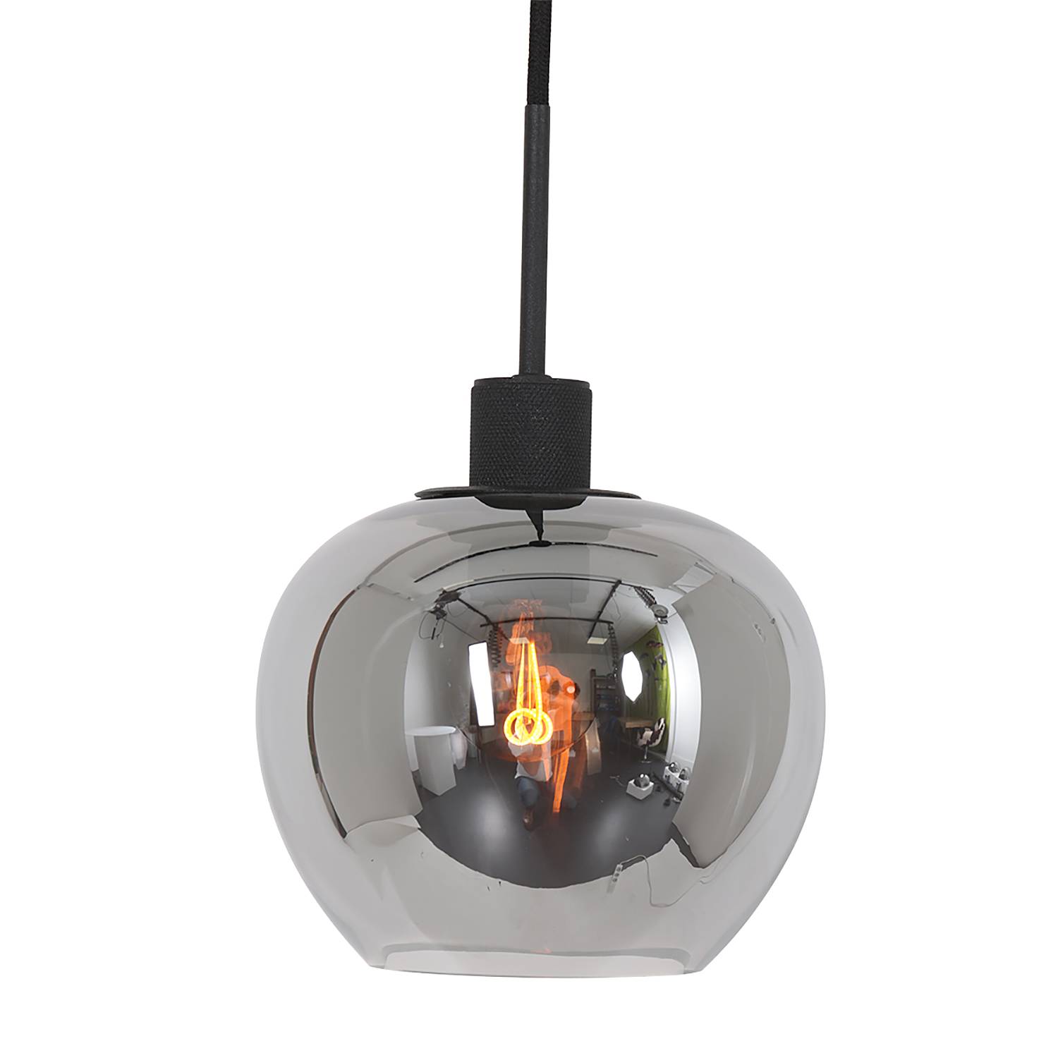 Lotus Pendant Lamp Aluminum Black 3-bulb