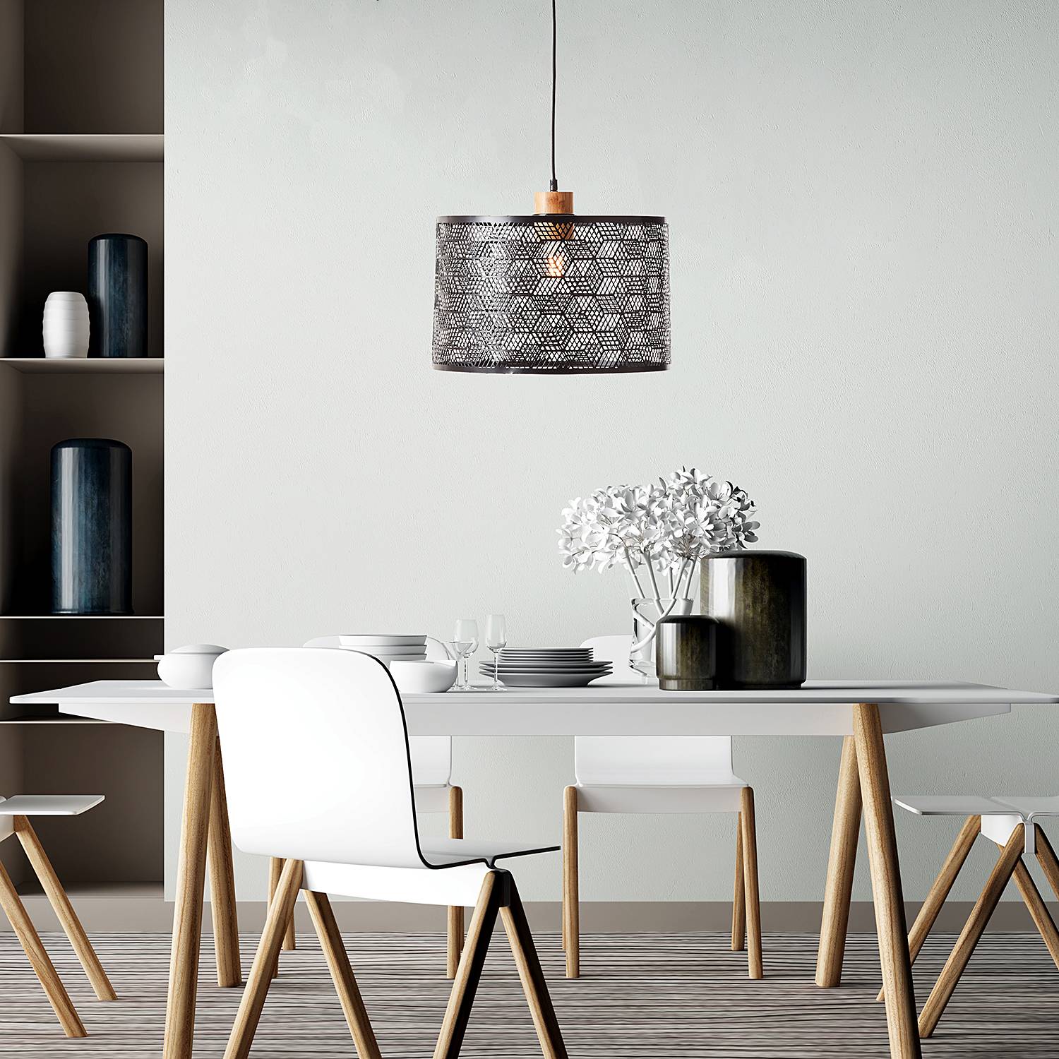Santy Pendant Lamp Iron Bamboo 1-light