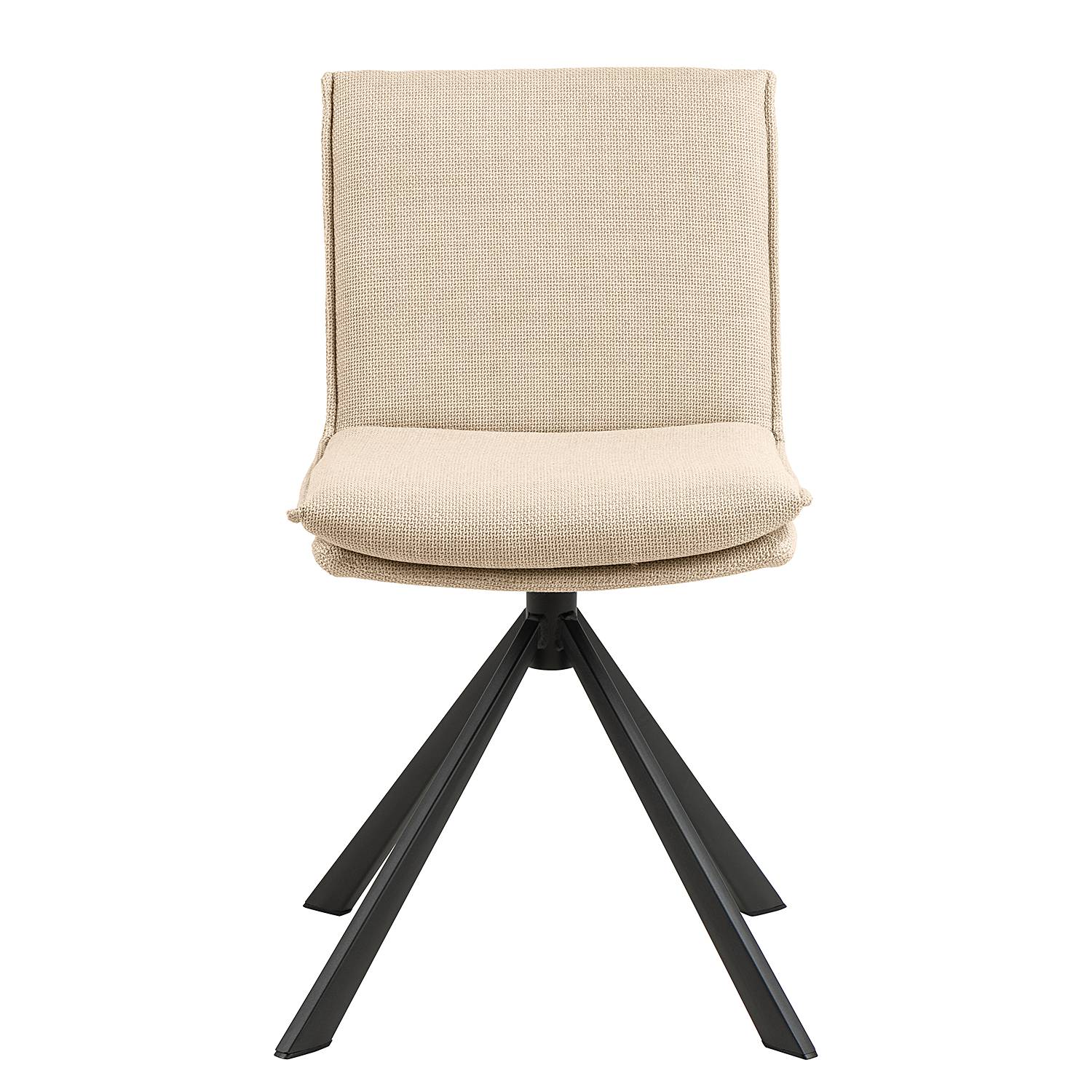 Upholstered chair Gulstav Structured fabric Steel Beige