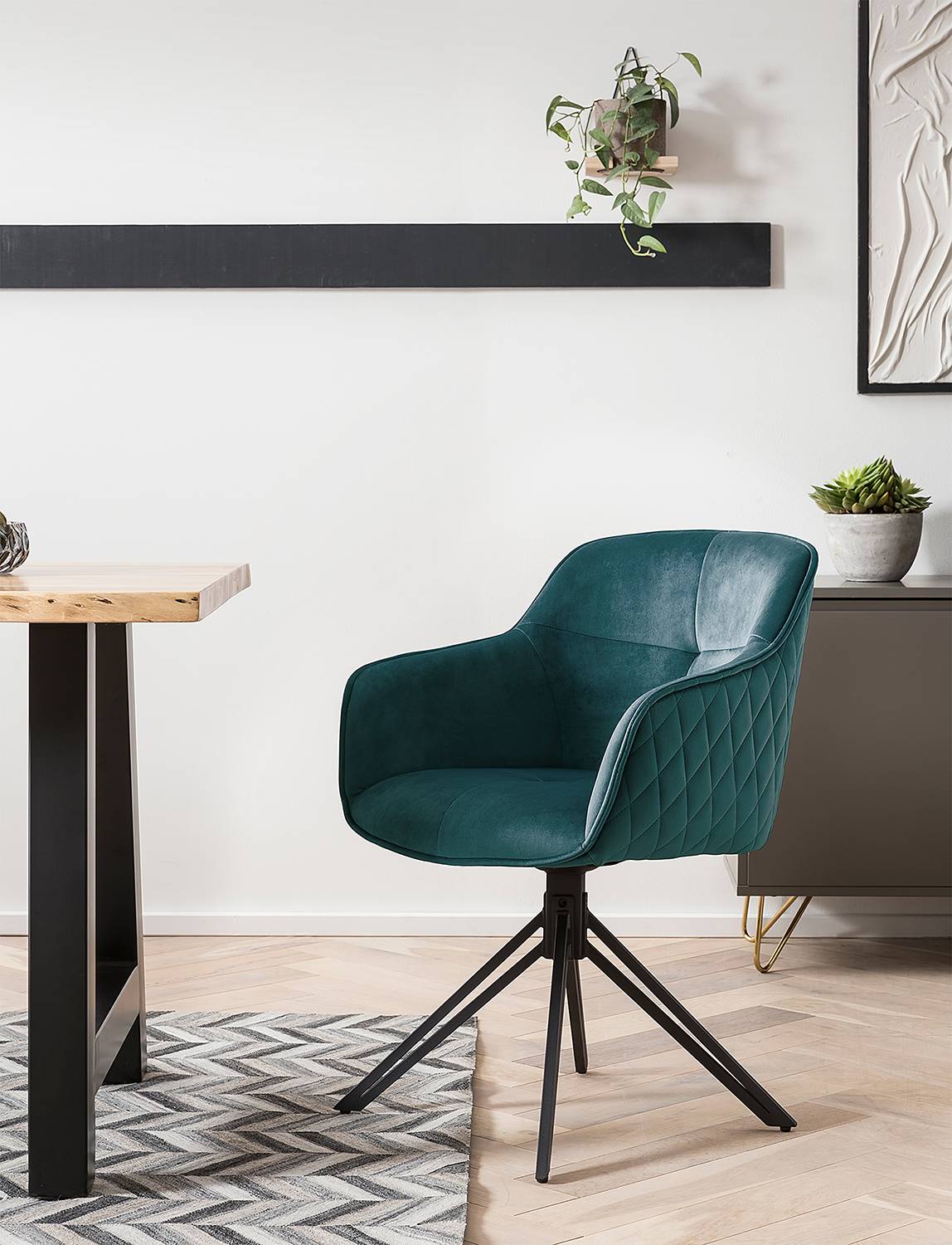Armchair Romu Velvet Metal Green