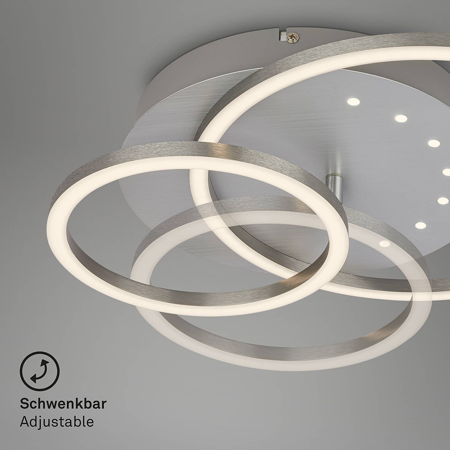 LED Ceiling Light Arruda Round Aluminum Silver