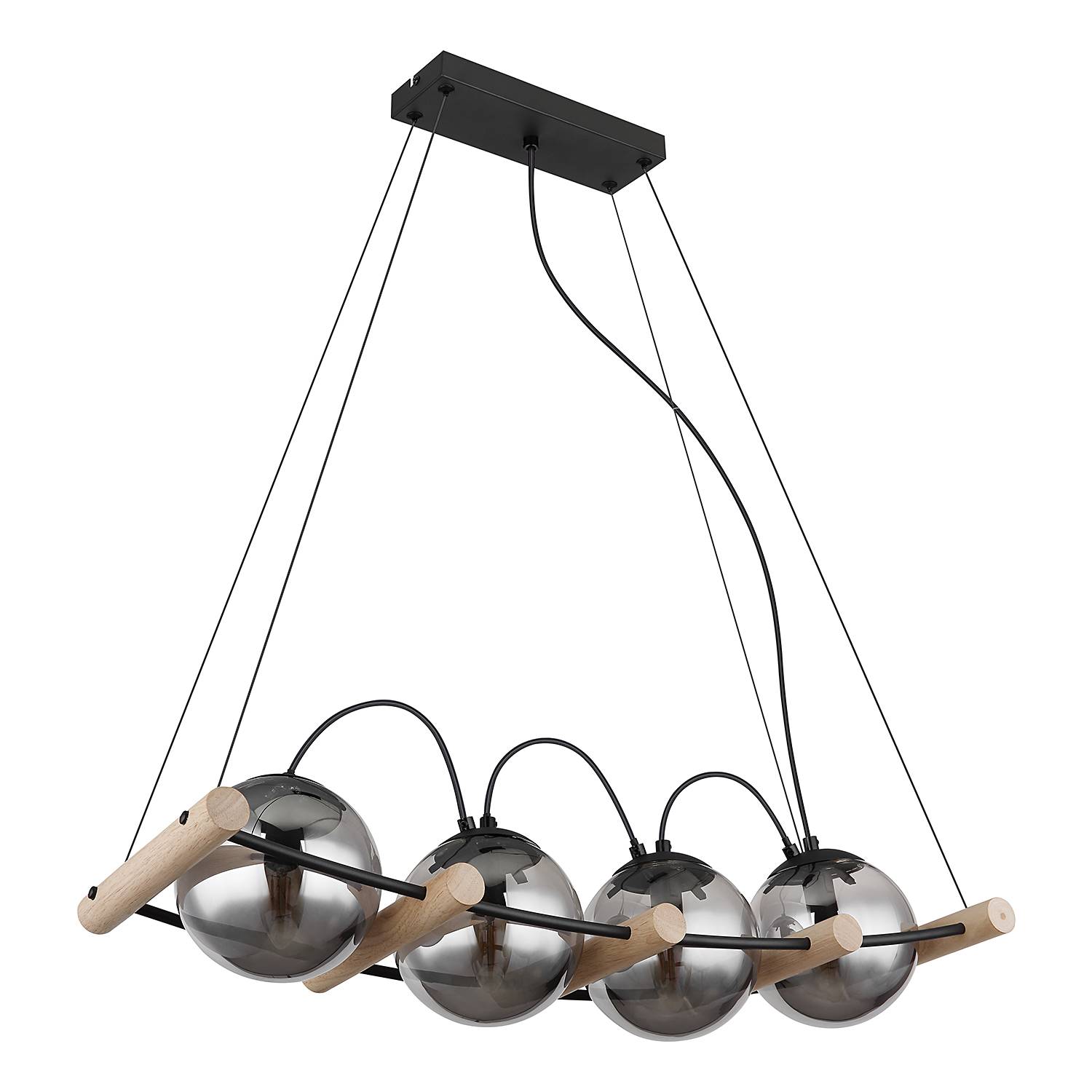 Leona pendant lamp stained glass iron 4-flame