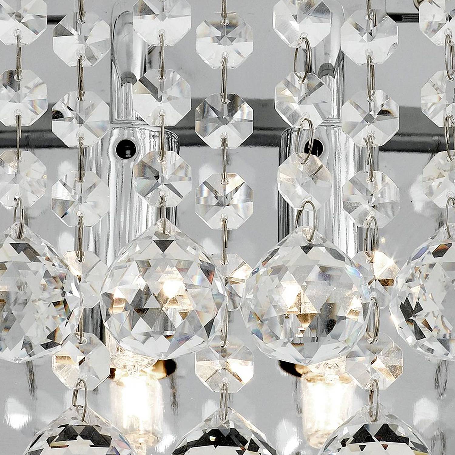 Square Hanna Wall Lamp Steel Crystal Glass