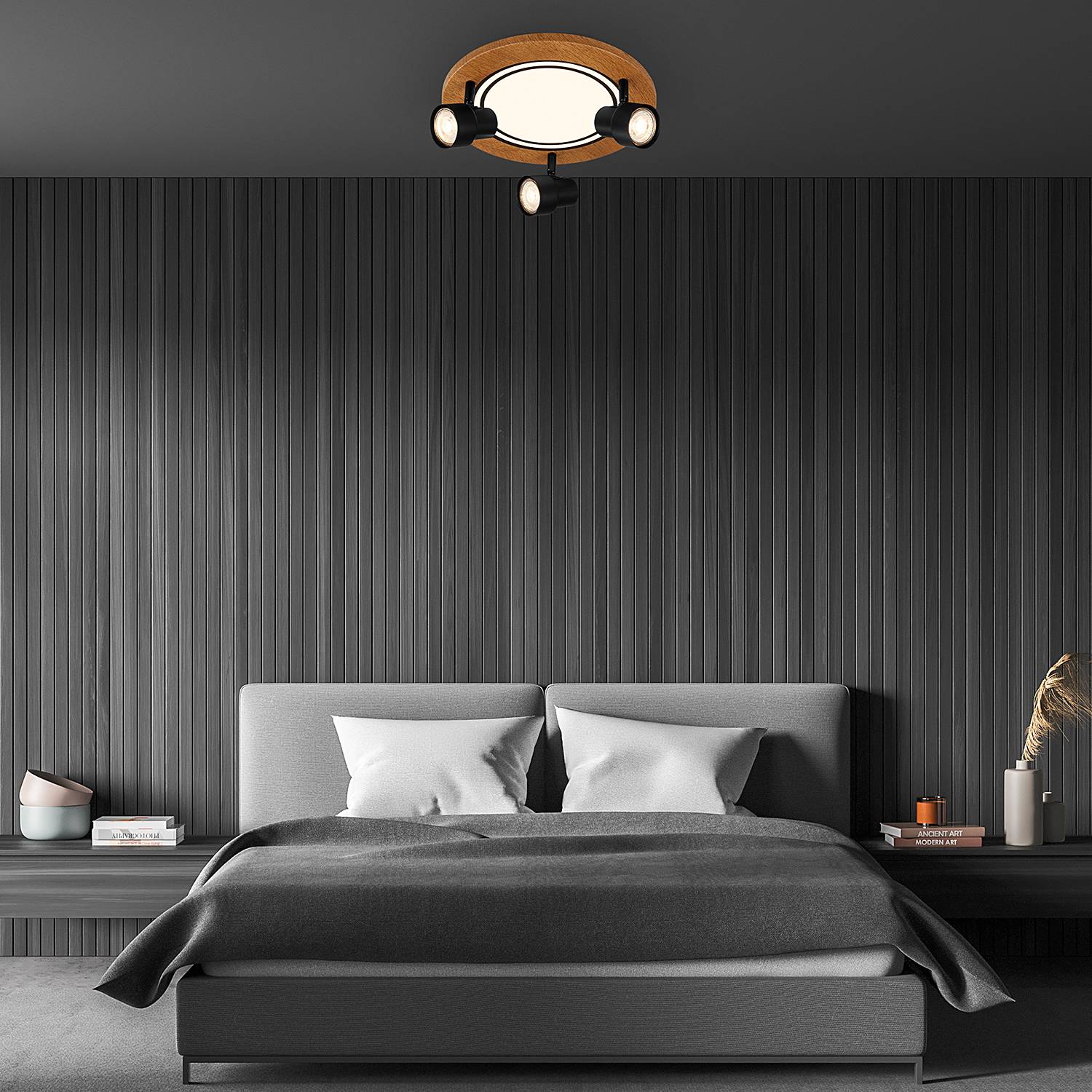 Areiro Round Ceiling Lamp Aluminum 4-bulb