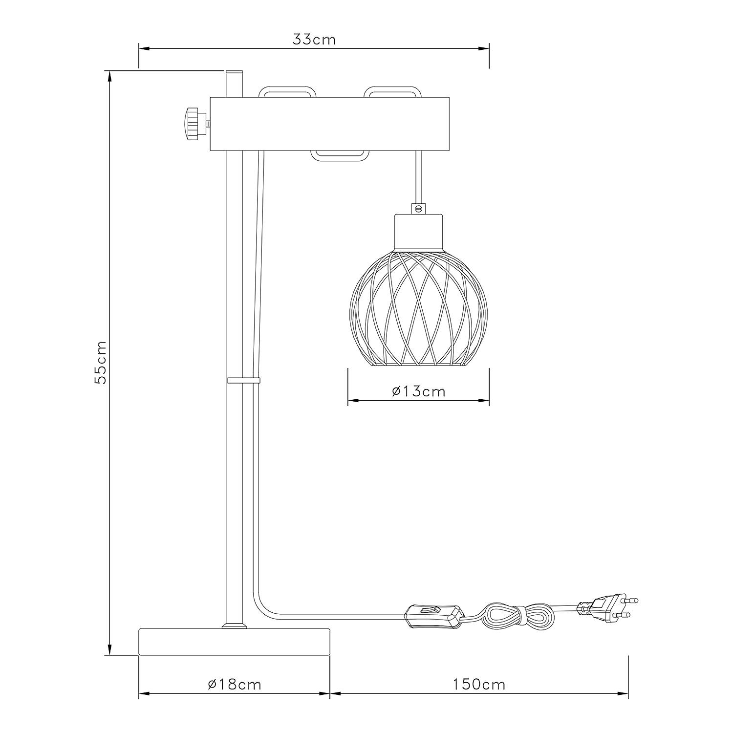 Table lamp Paulo 1-light Black