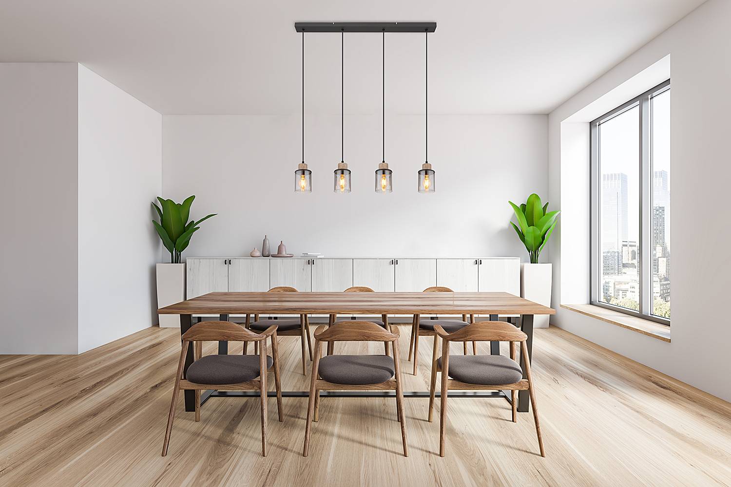 Pendant lamp Reid Type C colored glass iron