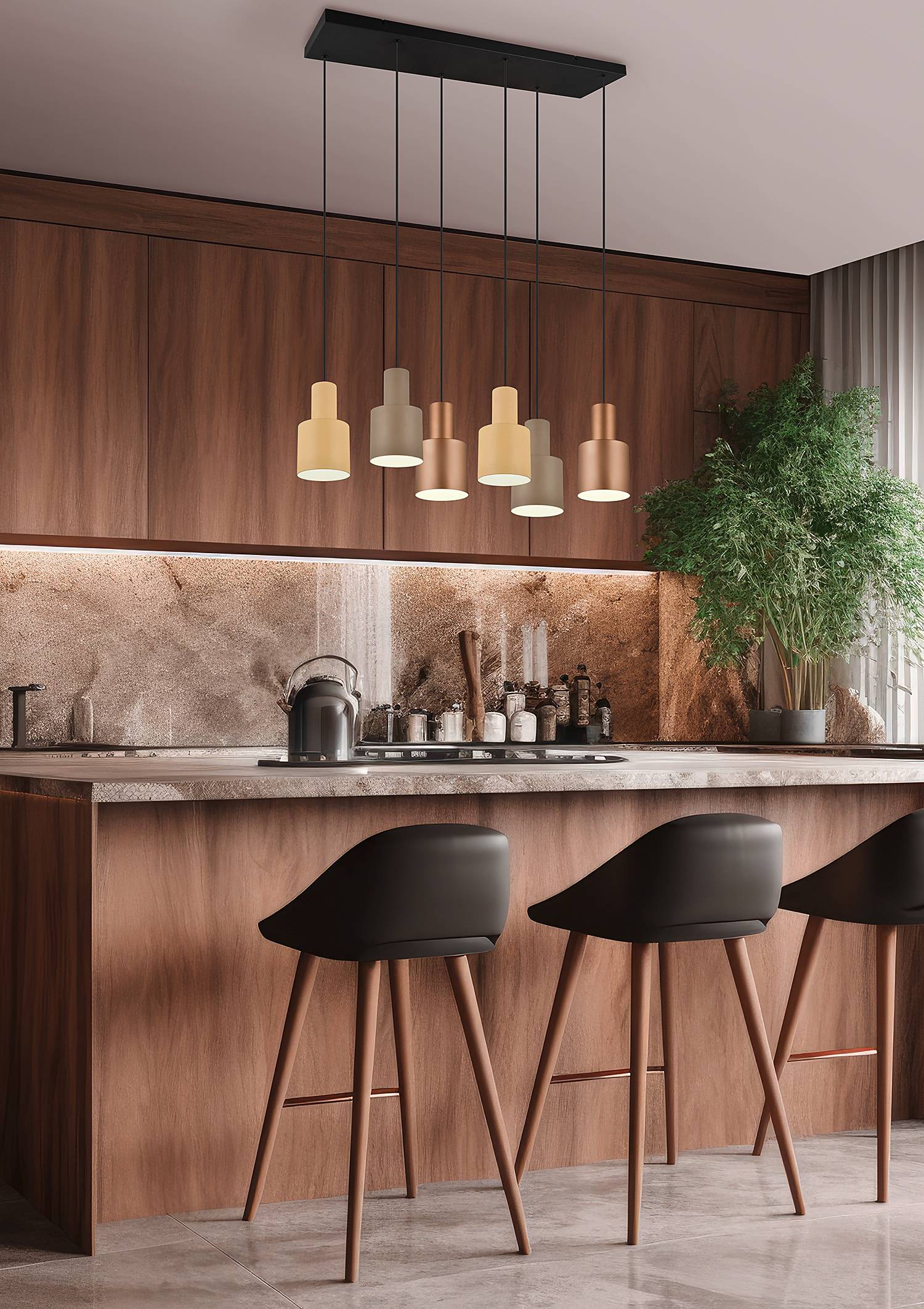 Pendant light Agudo Iron Number of flames: 6